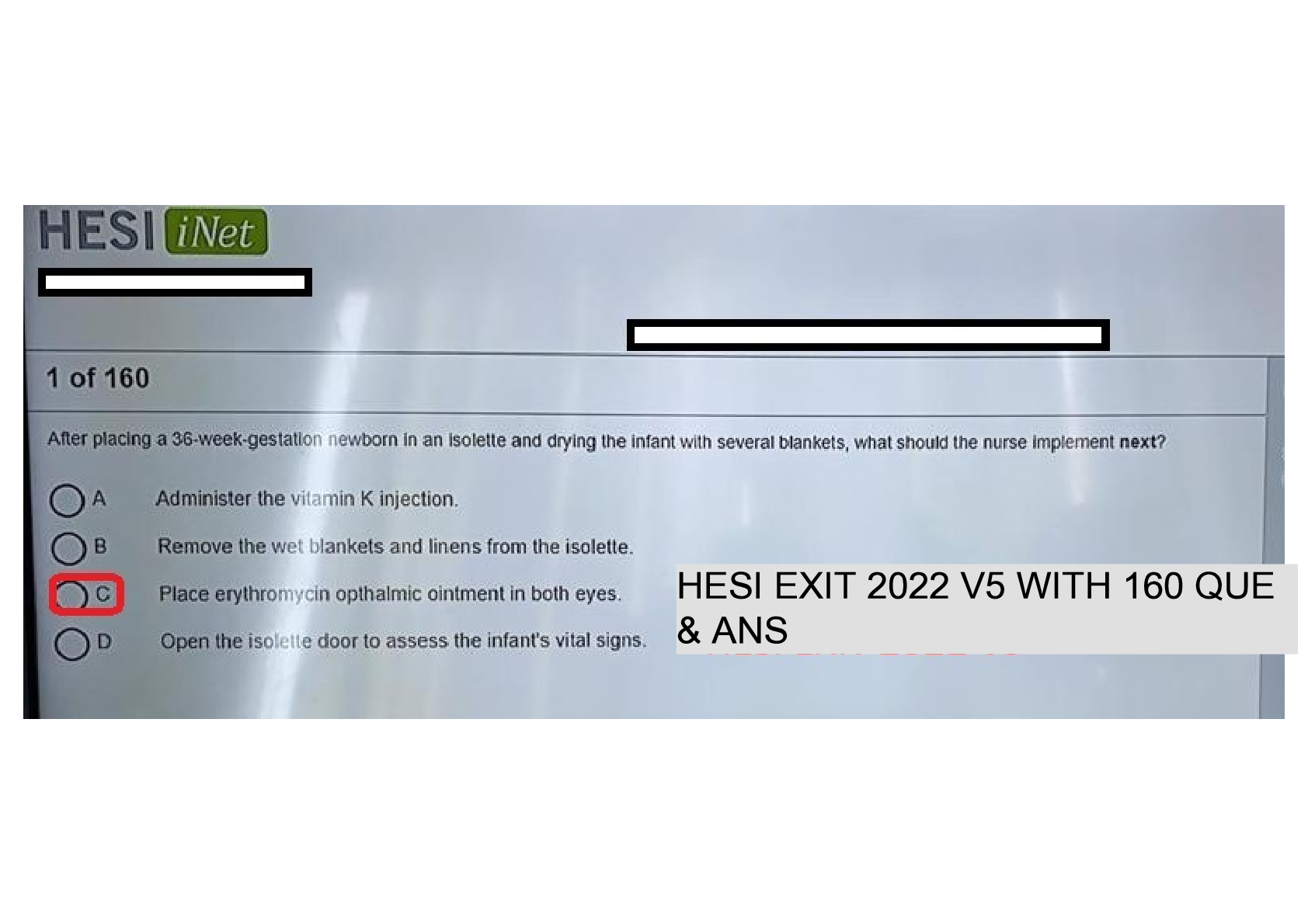 HESI EXIT RN 2022 V5 REAL EXAM (Actual Screenshots from exam taken in